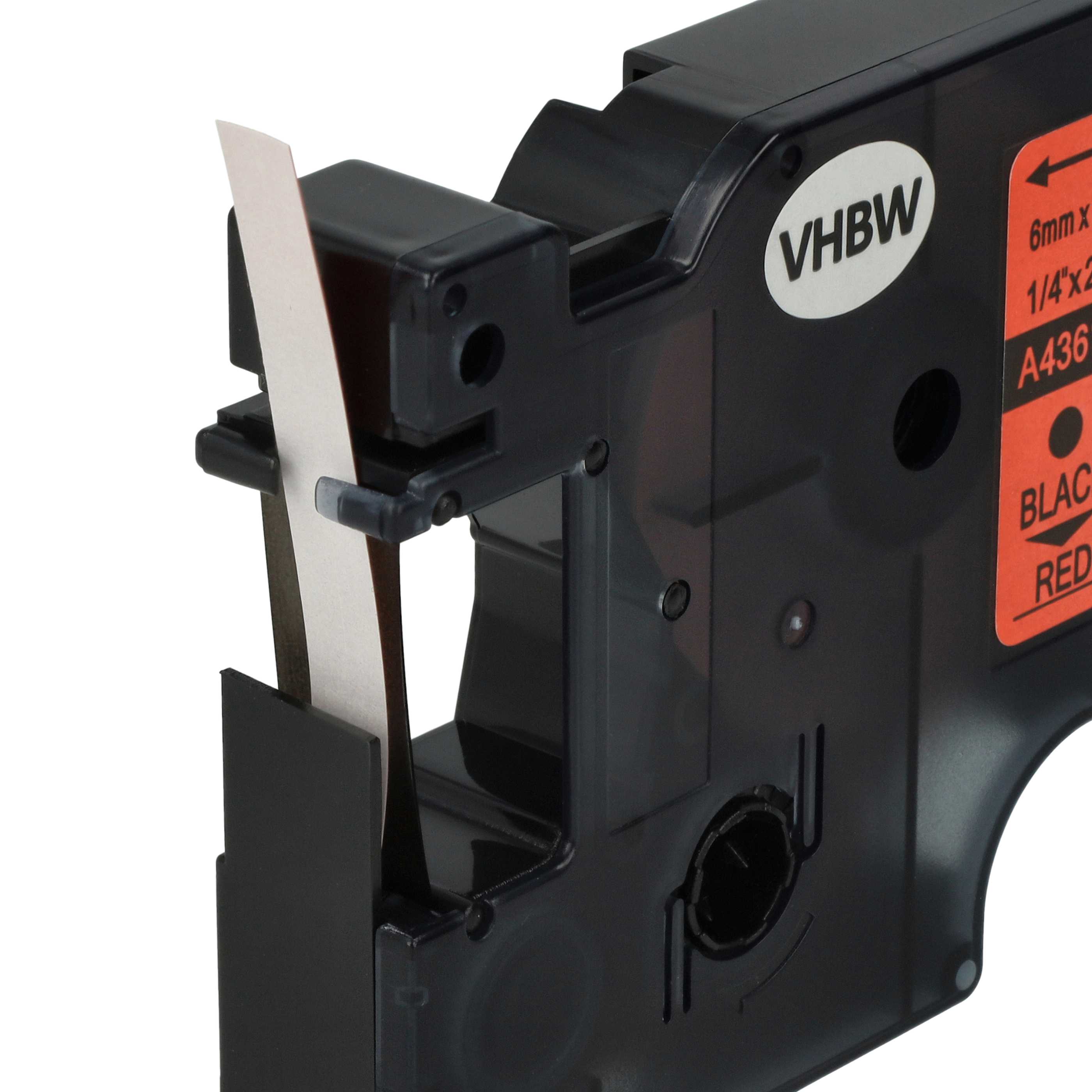 Label Tape replaces Dymo D1, 43617 - 6 mm Black to Red