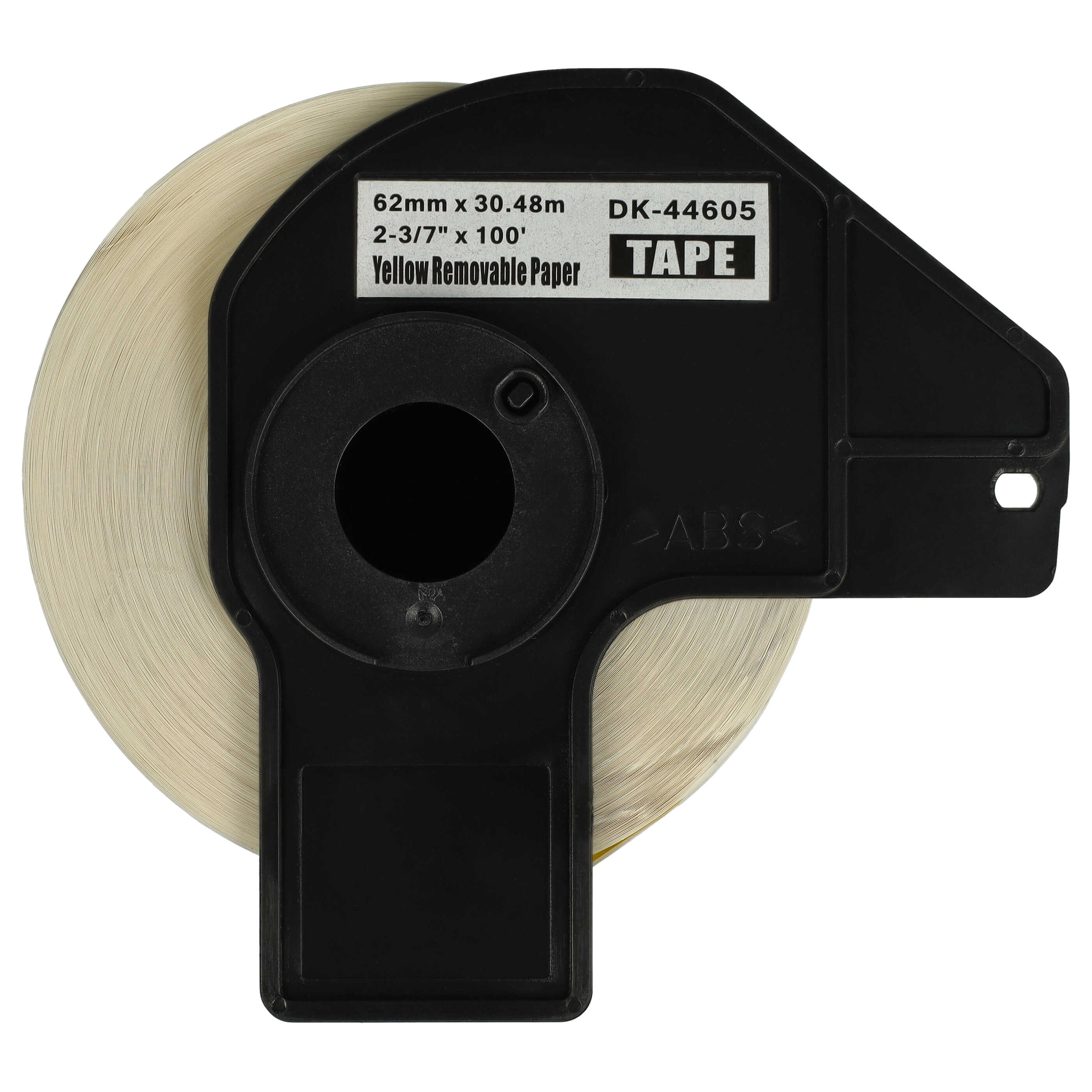 Etiketten als Ersatz für Brother DK-44605 Etikettendrucker - Selbstklebend 62mm x 30,48m + Halter