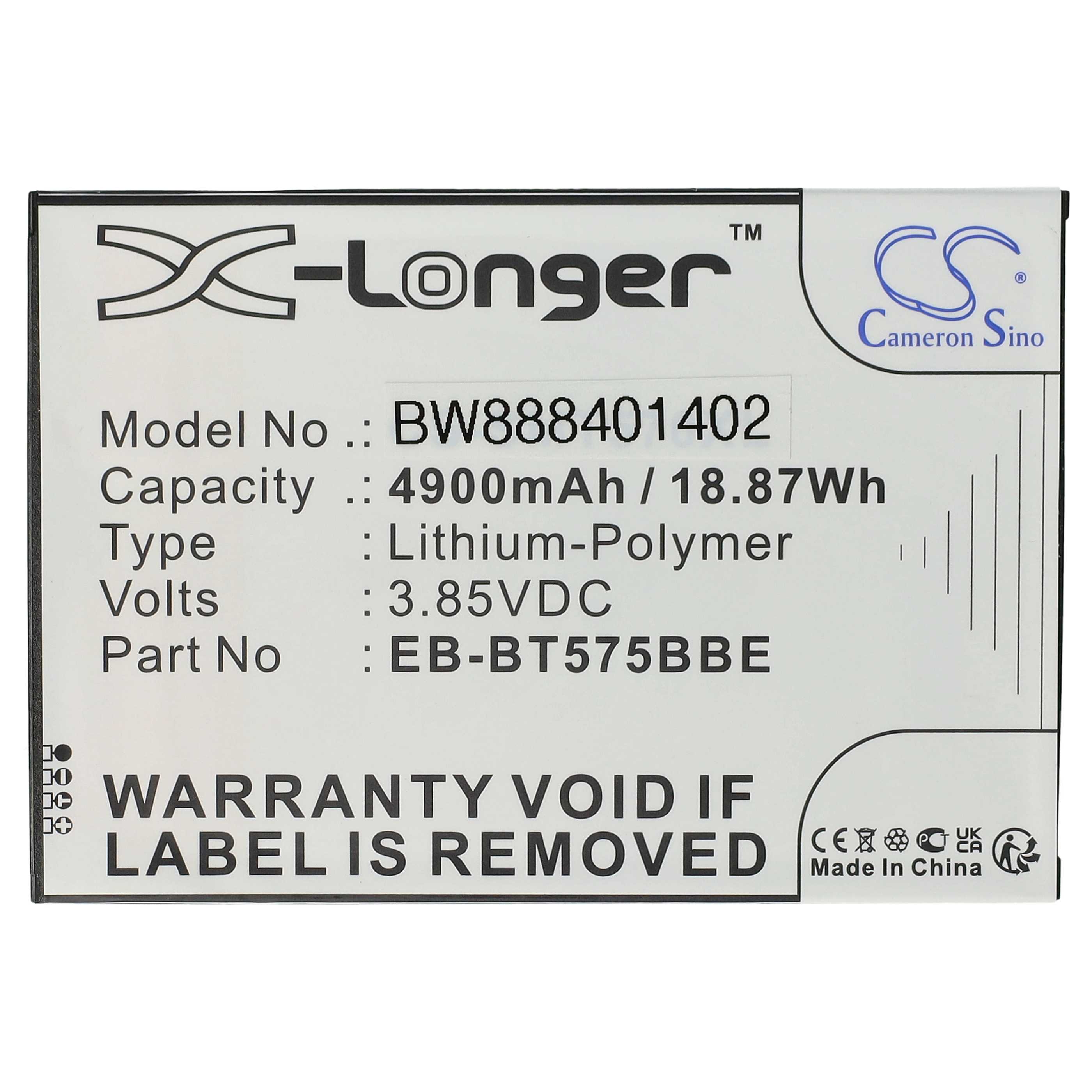 Tablet Battery Replacement for Samsung GH43-05039A, EB-BT575BBE - 4900mAh 3.85V Li-polymer