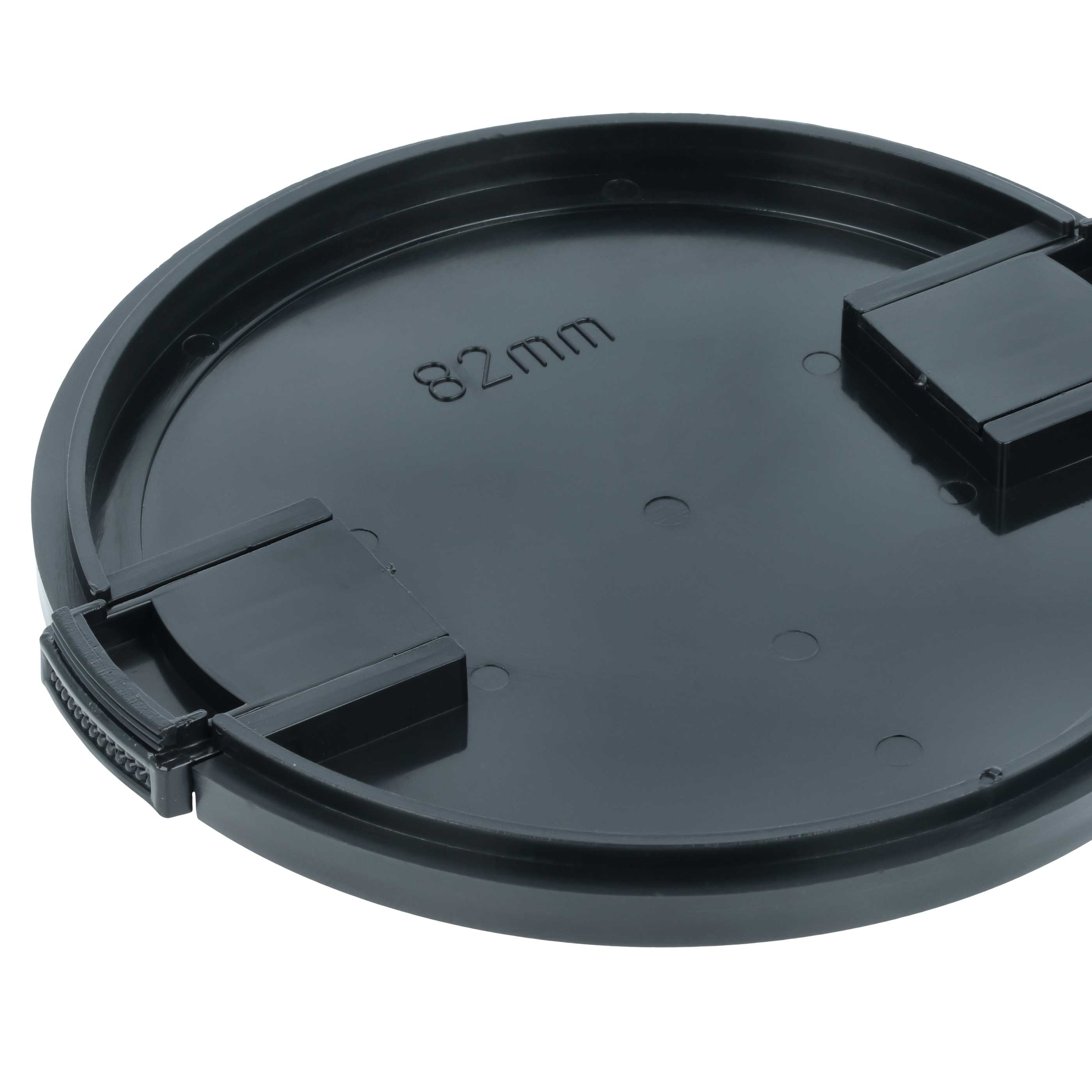 Bouchon d'objectif 82 mm - Prise latérale, plastique, noir