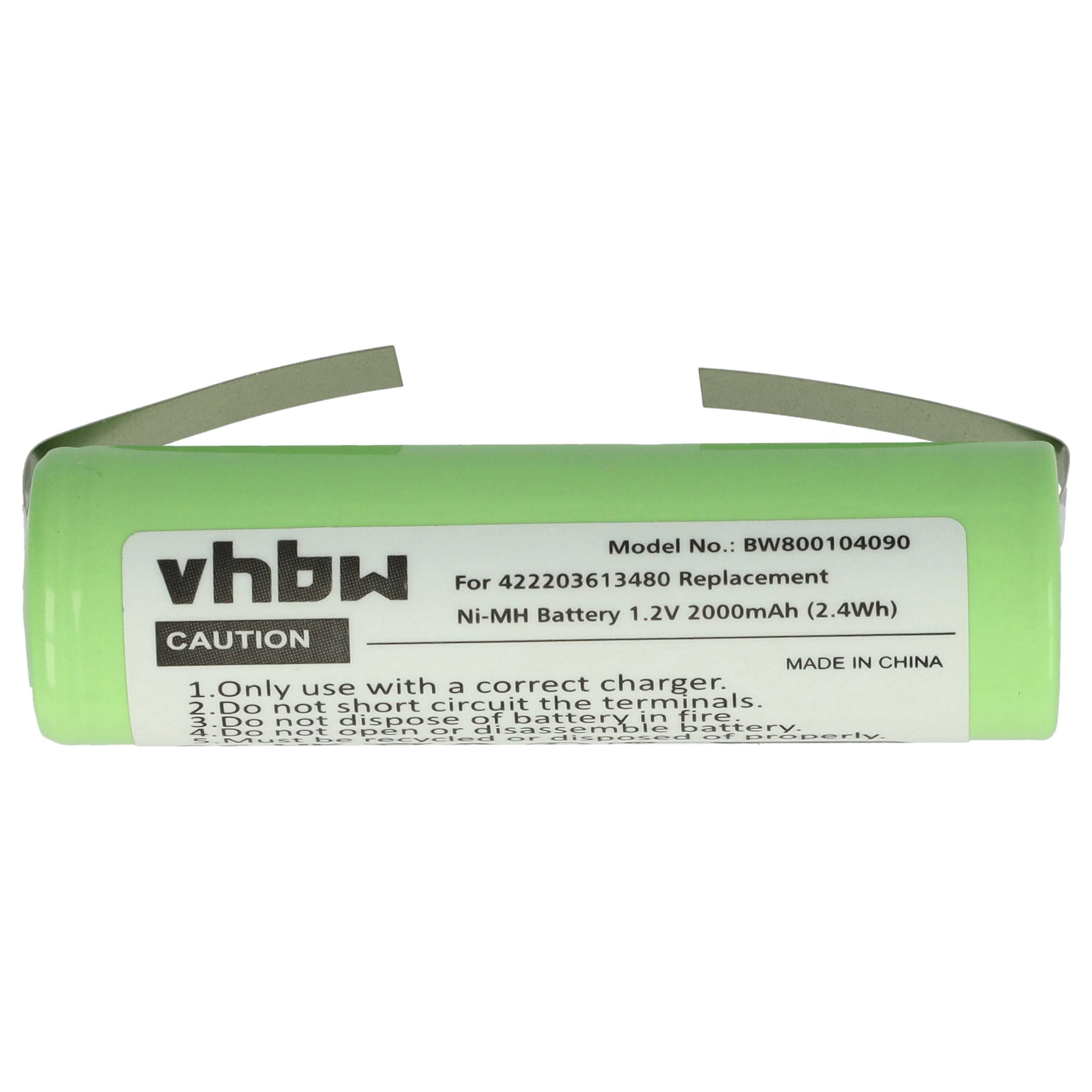 Electric Razor Battery Replacement for Philips 422203613480 - 2000 mAh 1.2 V NiMH