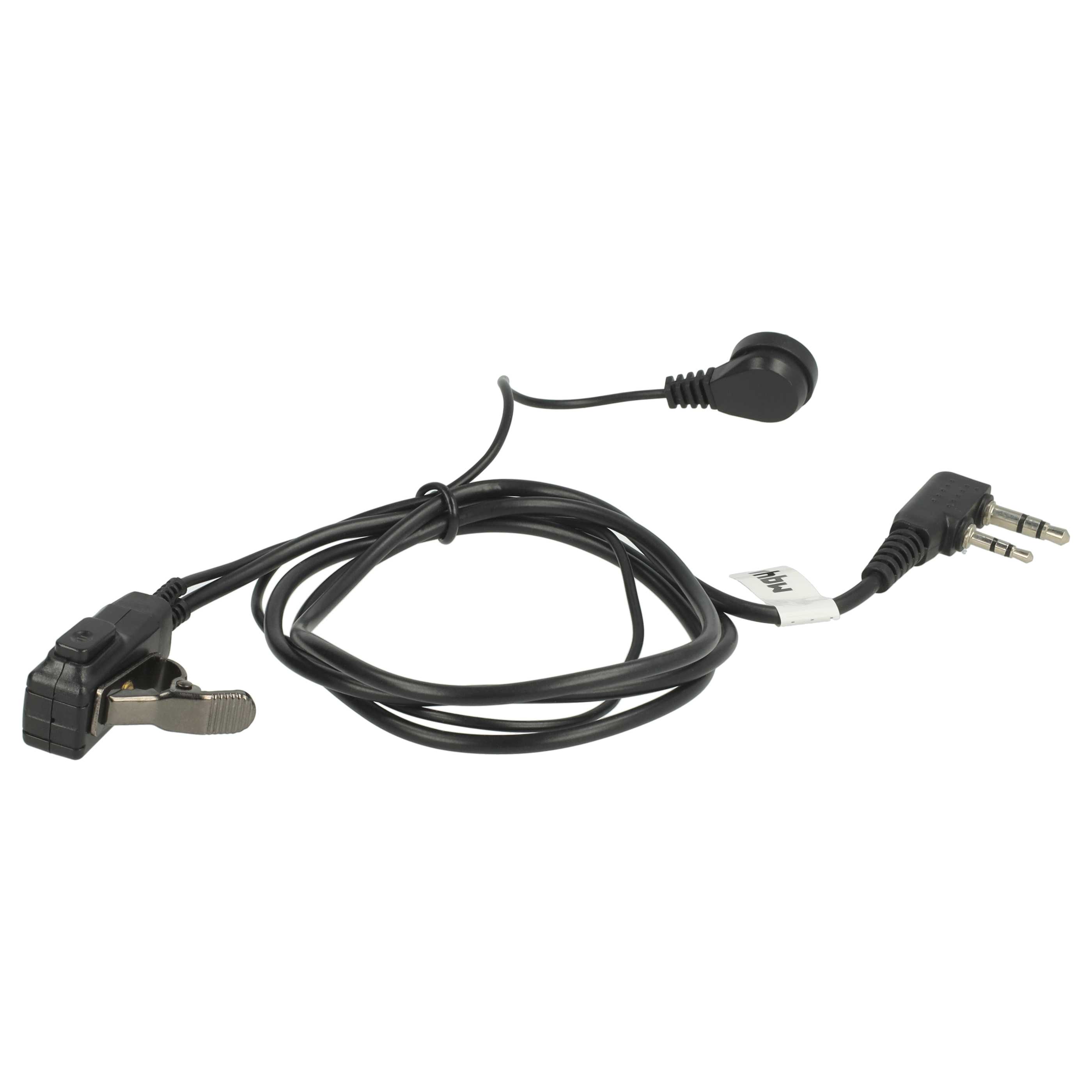 5x Oreillette de talkie-walkie pour Kenwood / Baofeng Pro-Talk et autres - Avec touche de réponse + support cl