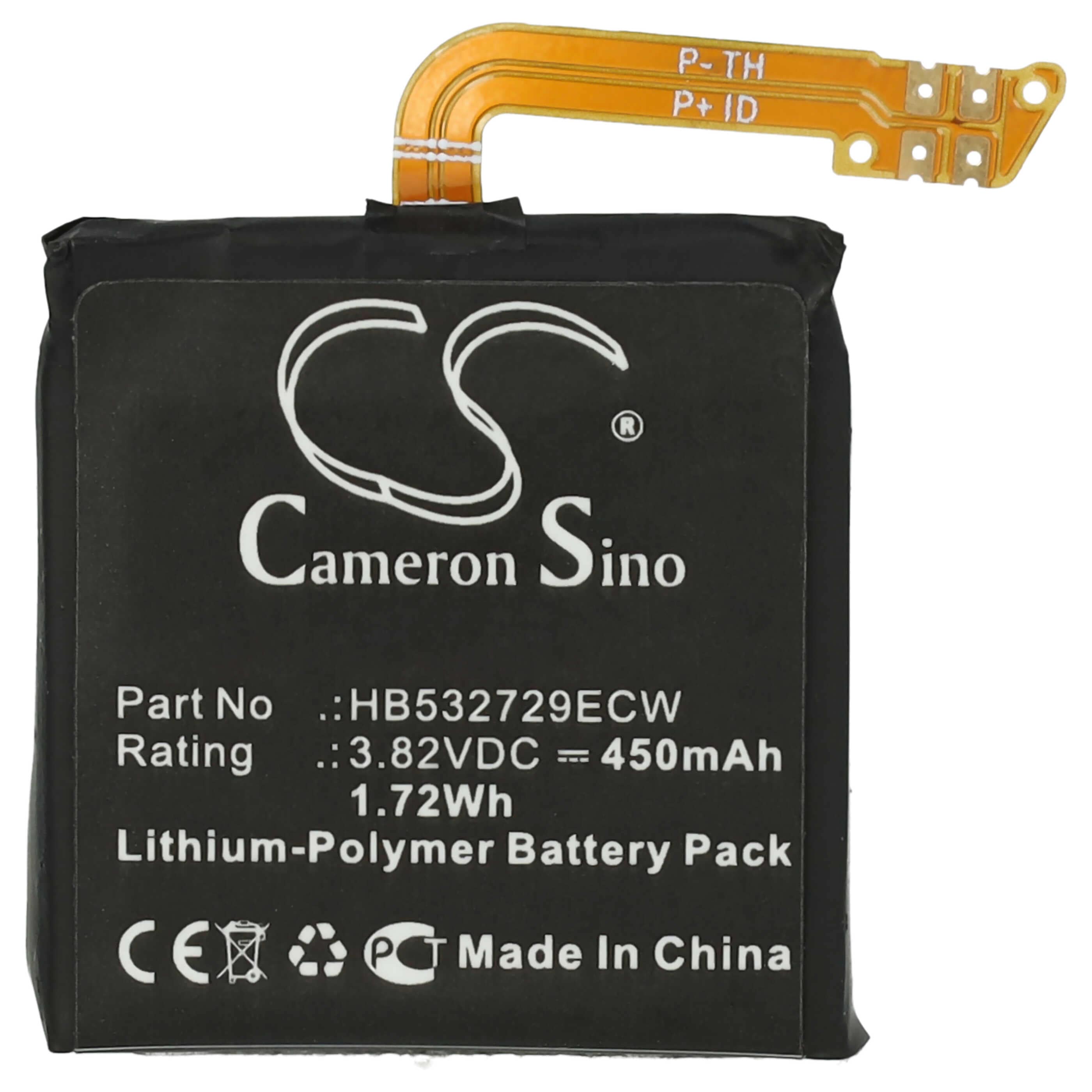 Smartwatch Battery replaces Huawei HB532729ECW - 450 mAh 3.82 V Li-polymer + Tools
