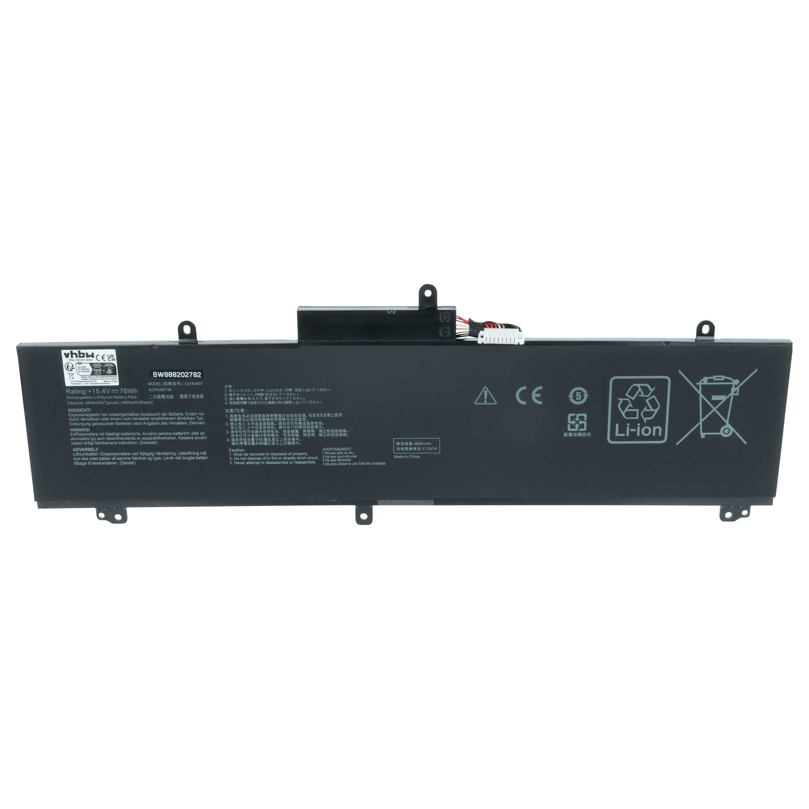 Akumulator do laptopa zamiennik Asus C41N1837, 0B200-03380100 - 4800 mAh 15,4 V LiPo
