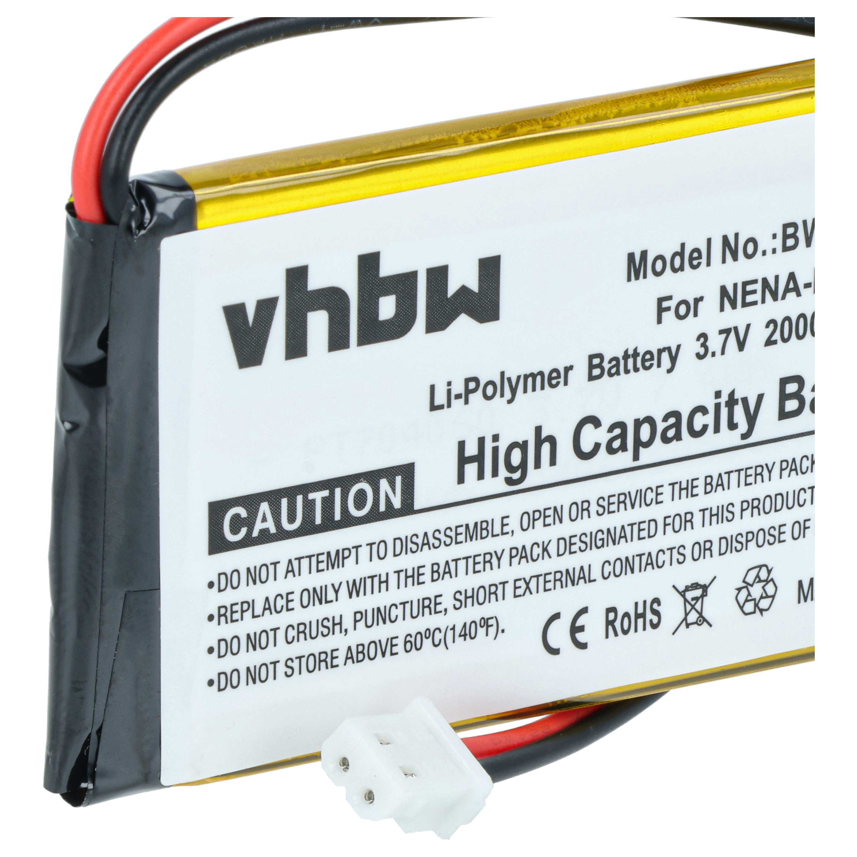 E-Book Battery replaces Nexto NENA-21120, NENA-PWBT10001 - 2000 mAh 3.7 V Li-polymer