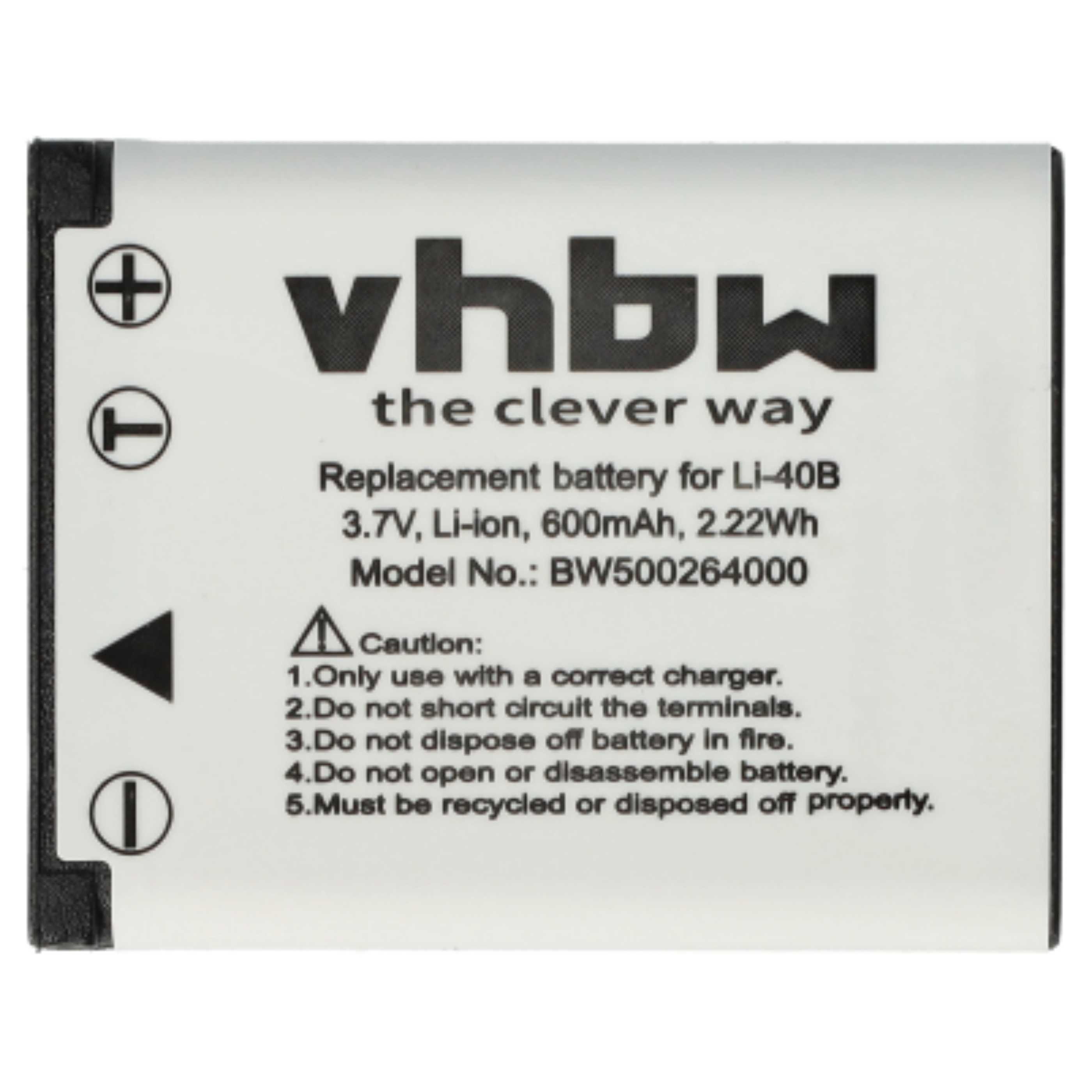 Battery Replacement for Fuji / Fujifilm NP-45A, NP-45 - 600mAh, 3.7V, Li-Ion
