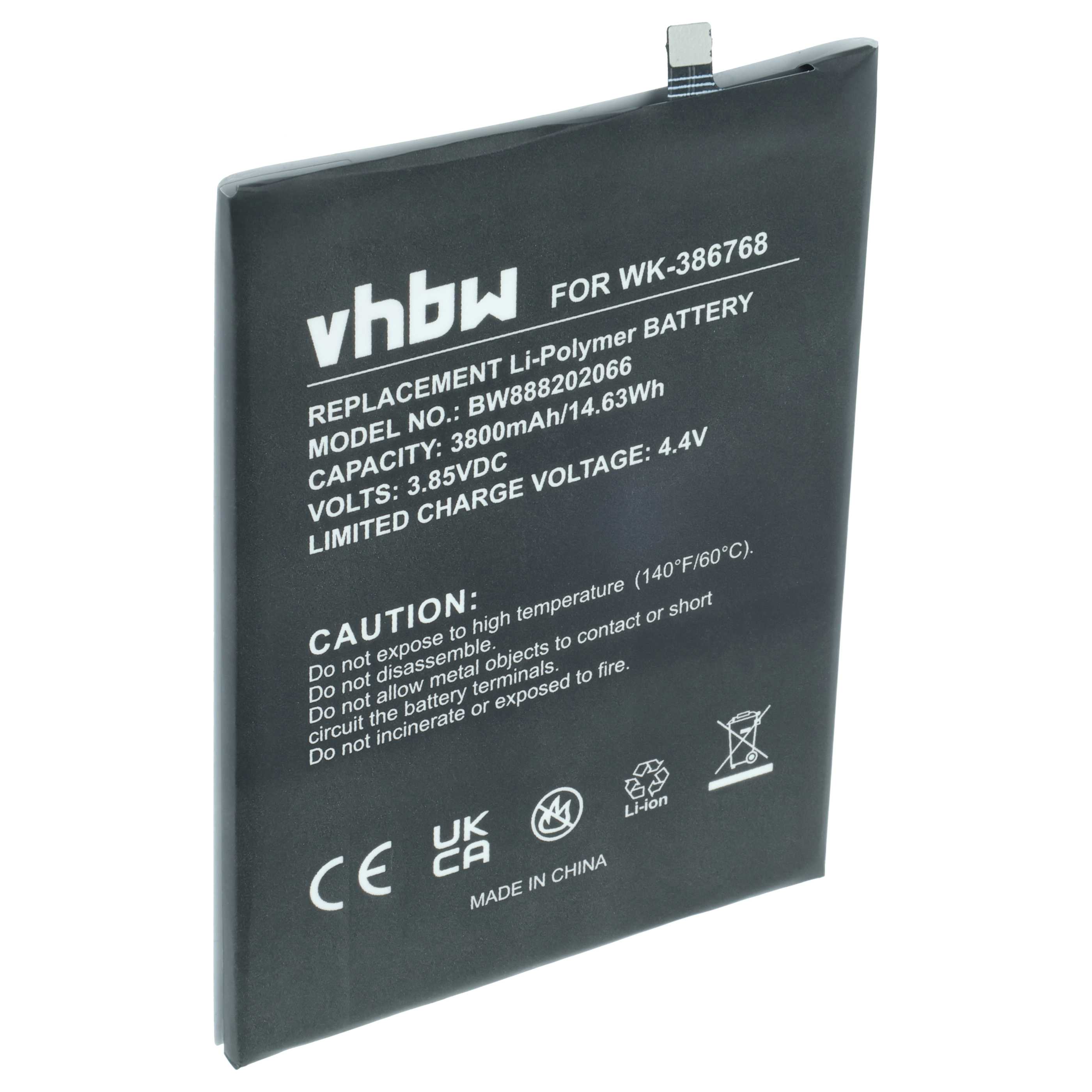 Akumulator do telefonu smartfona zamiennik Wiko 386768 - 3800 mAh 3,85 V LiPo